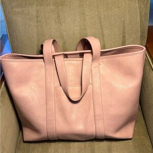 Elegant Pink Leather Tote Bag